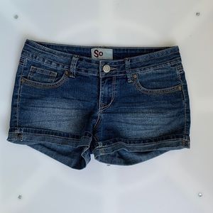 Denim low waist shorts